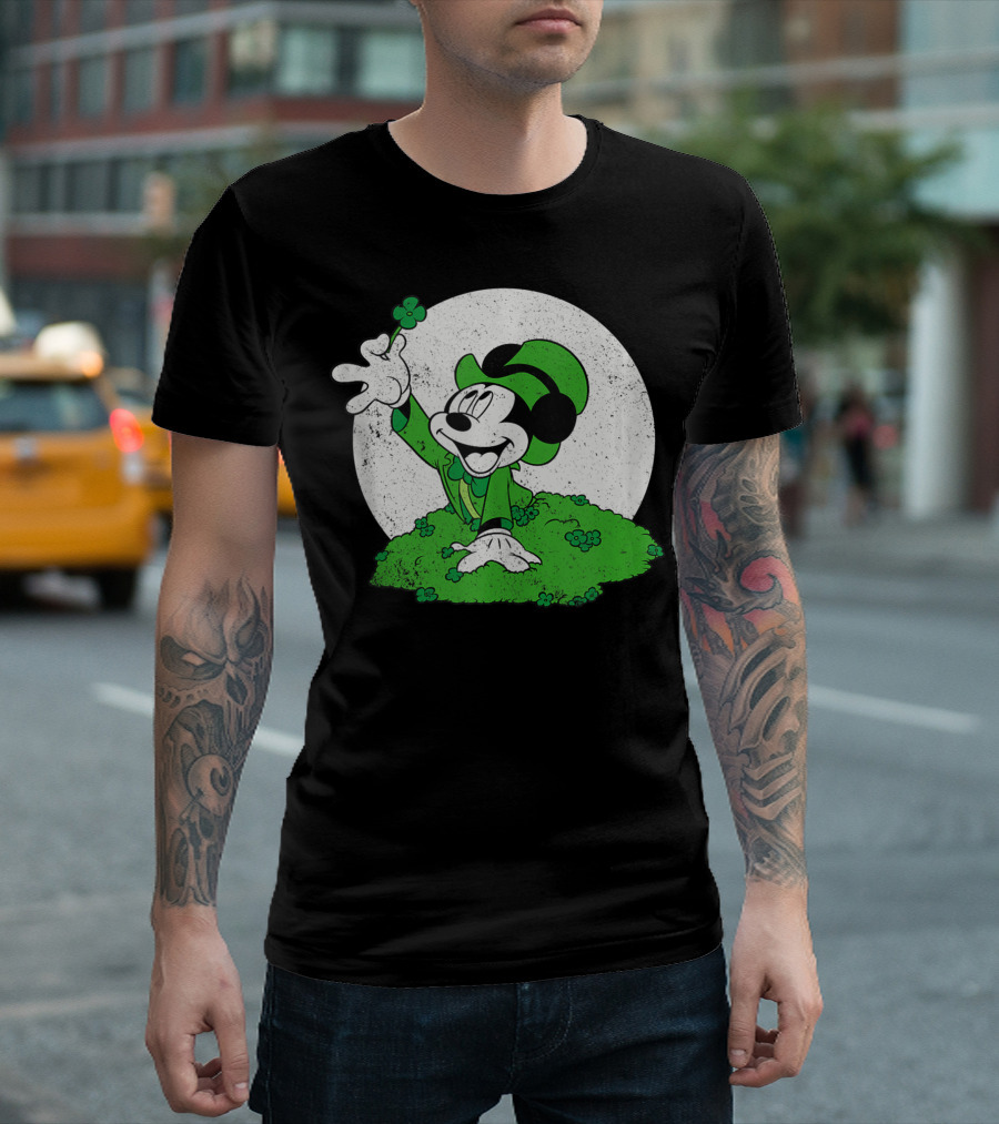 Mickey Mouse Leprechaun With Four Leaf Clover St. Patrick's Day 3T T-Shirt