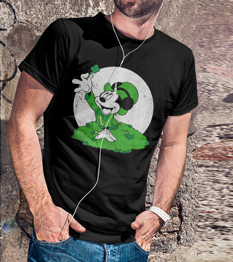 Mickey Mouse Leprechaun With Four Leaf Clover St. Patrick's Day 3T T-Shirt