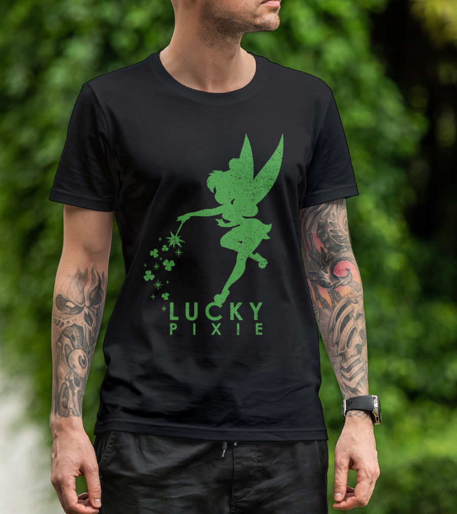 Disney Tinker Bell Lucky Pixie Shamrock Sparkle T-Shirt