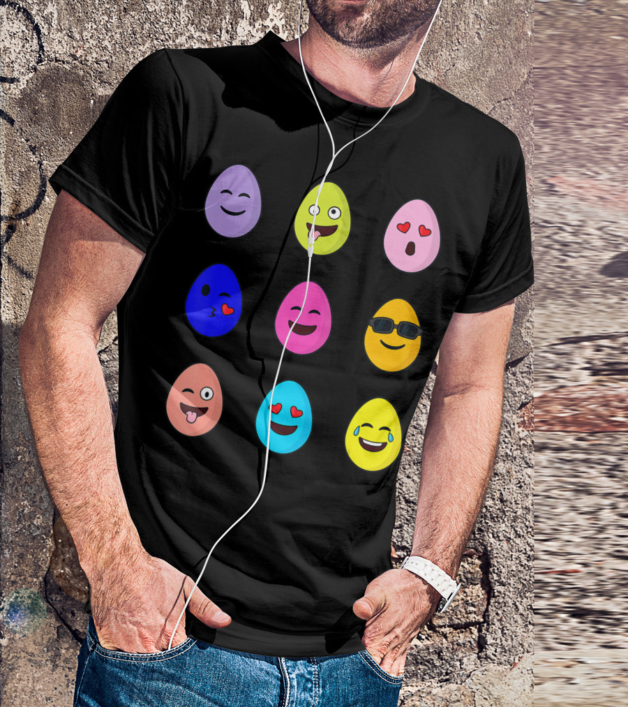 Easter Day Egg Emojis Emoticons Faces T-Shirt