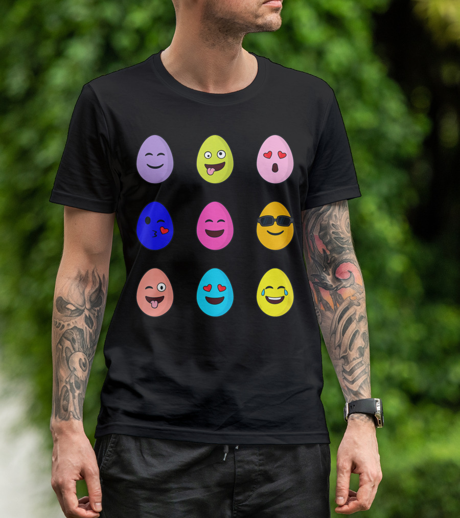Easter Day Egg Emojis Emoticons Faces T-Shirt