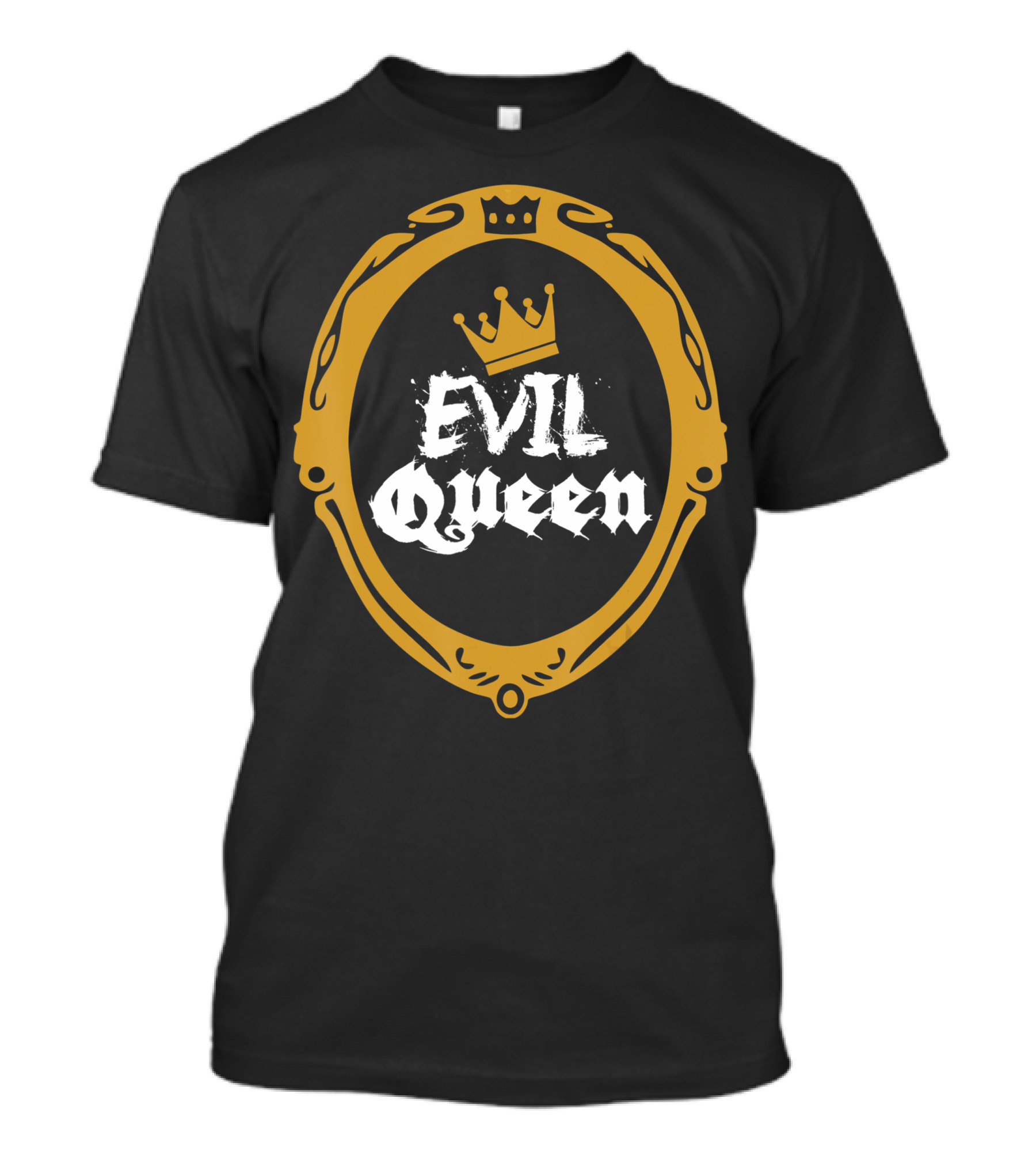 Evil Queen Matching Halloween Costume Crown Frame Design For Couples And Teens T-Shirt