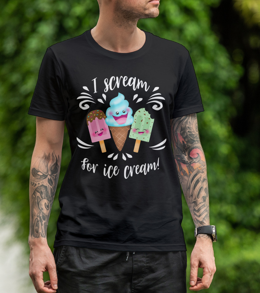 I Scream For Ice Cream Popsicle Cone Trio T-Shirt
