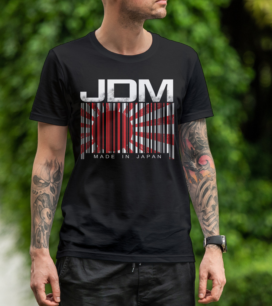 JDM Barcode Rising Sun Made In Japan Motorsport T-Shirt