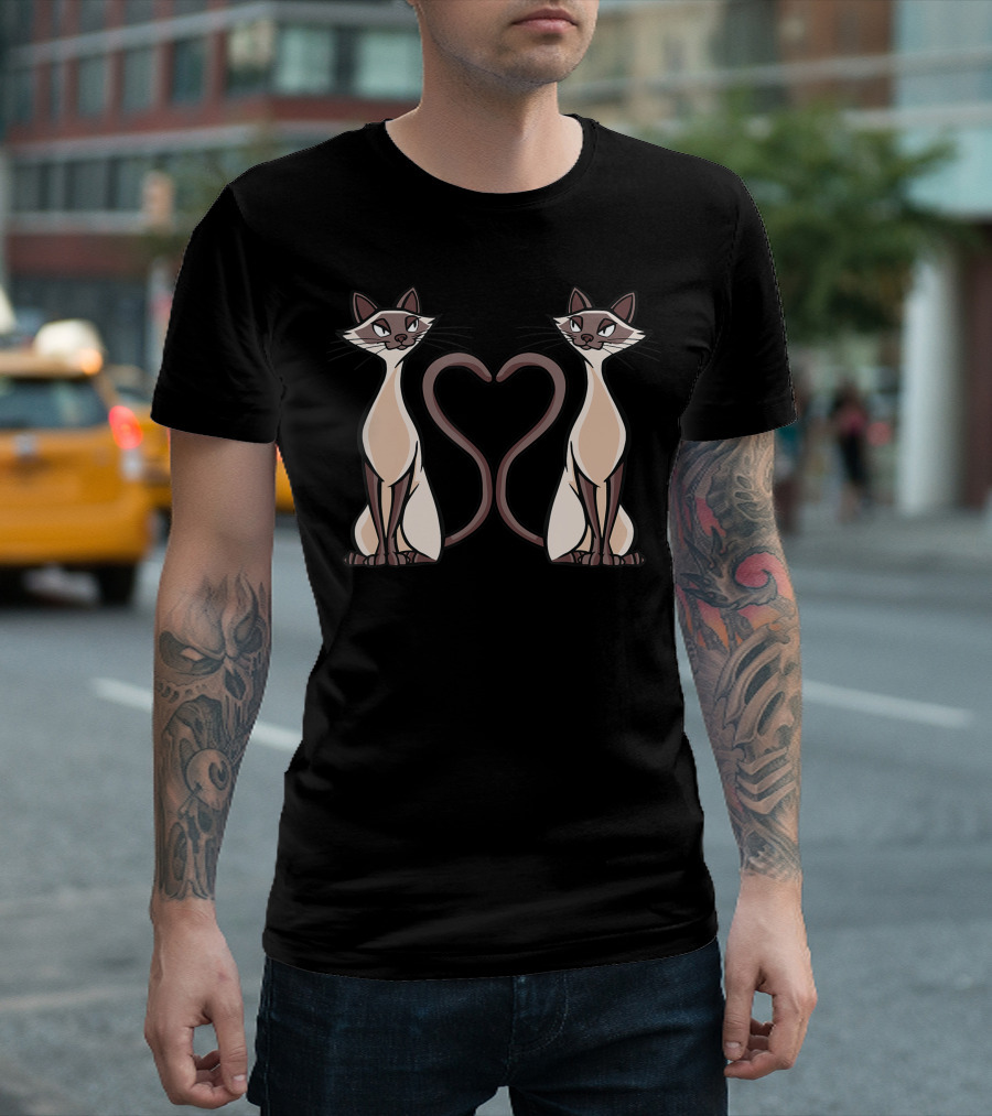 Love Siamese Cat Heart Kitten T-Shirt