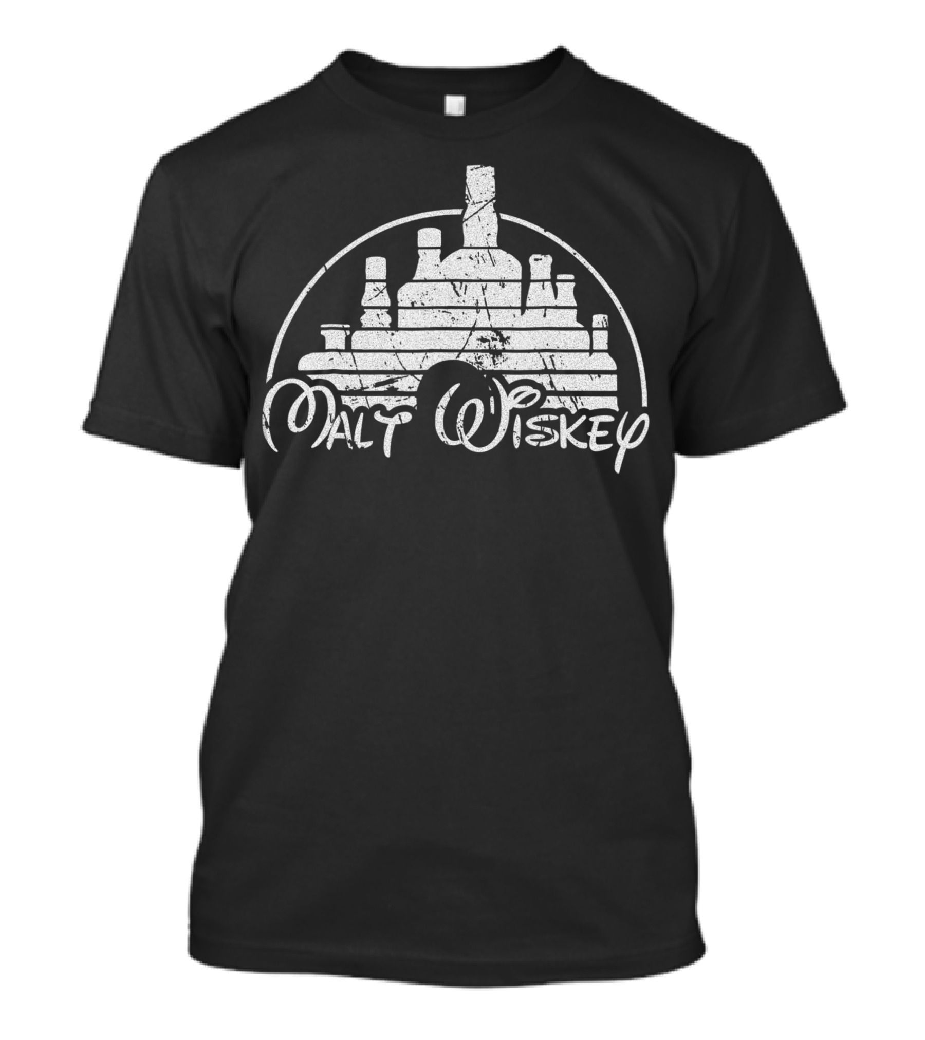 Malt Whiskey Distillery Silhouette Bourbon Lover T-Shirt