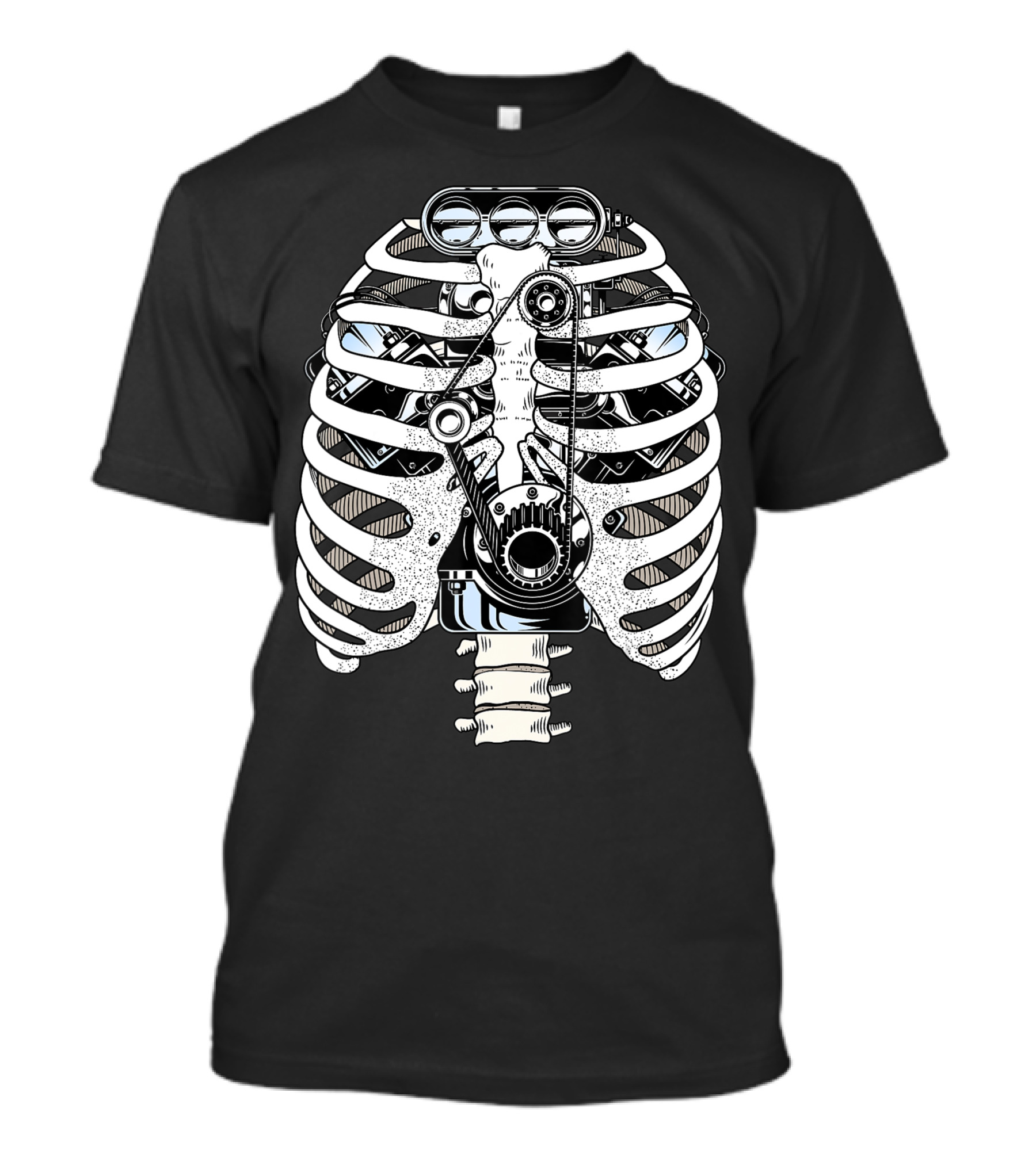 Mechanic Engineer Skeleton Ribcage Engine Mechanics T-Shirt