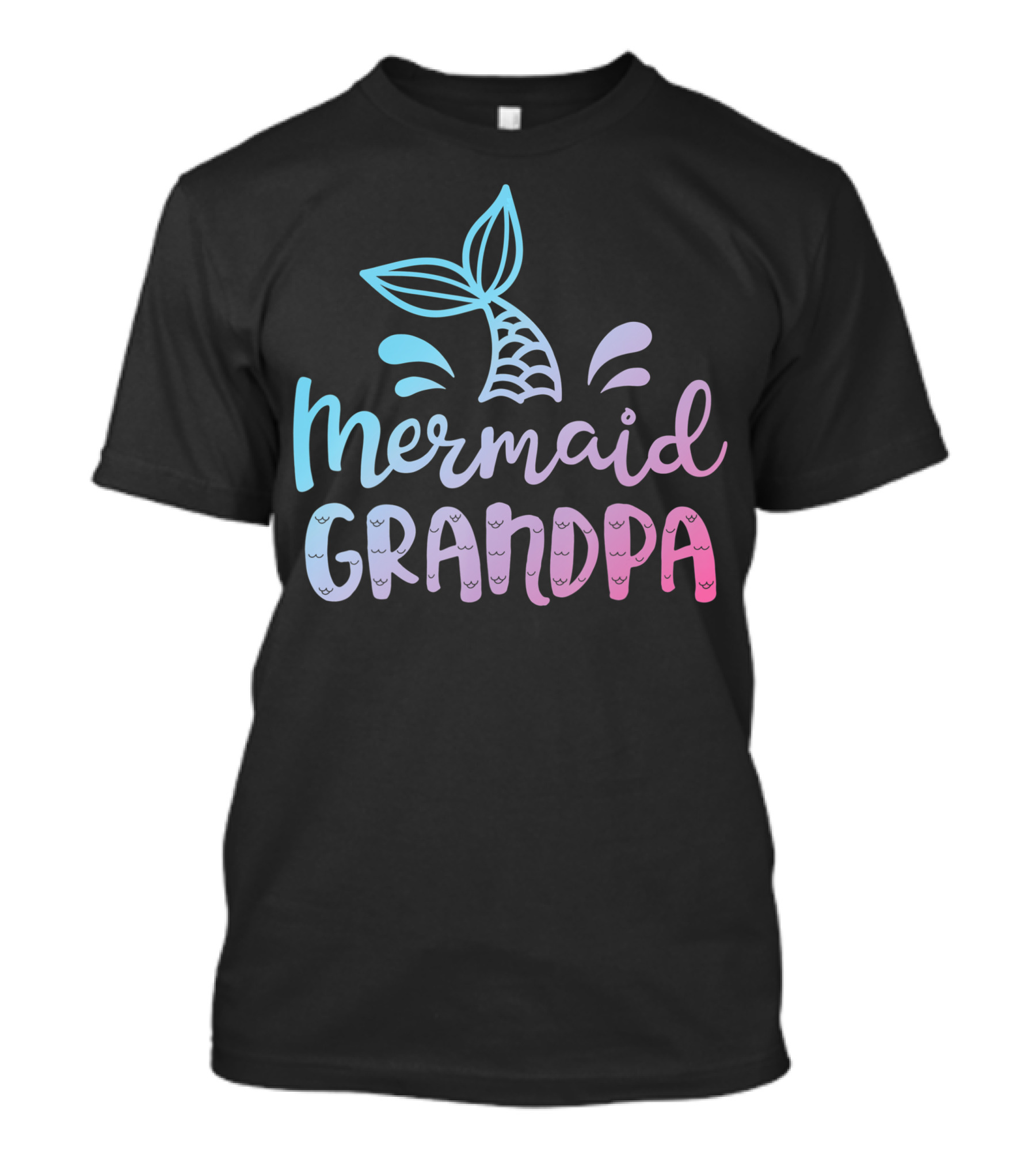 Mermaid Grandpa Family Matching Birthday Grandfather T-Shirt