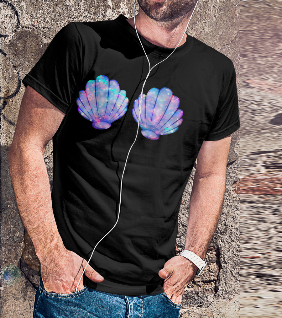 Mermaid Seashell Bra Bikin Party Magical Glow T-Shirt