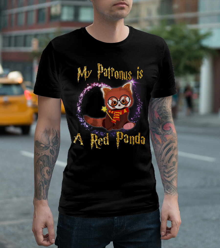 My Patronus Is a Red Panda Magic Dog Wildfire Wand T-Shirt