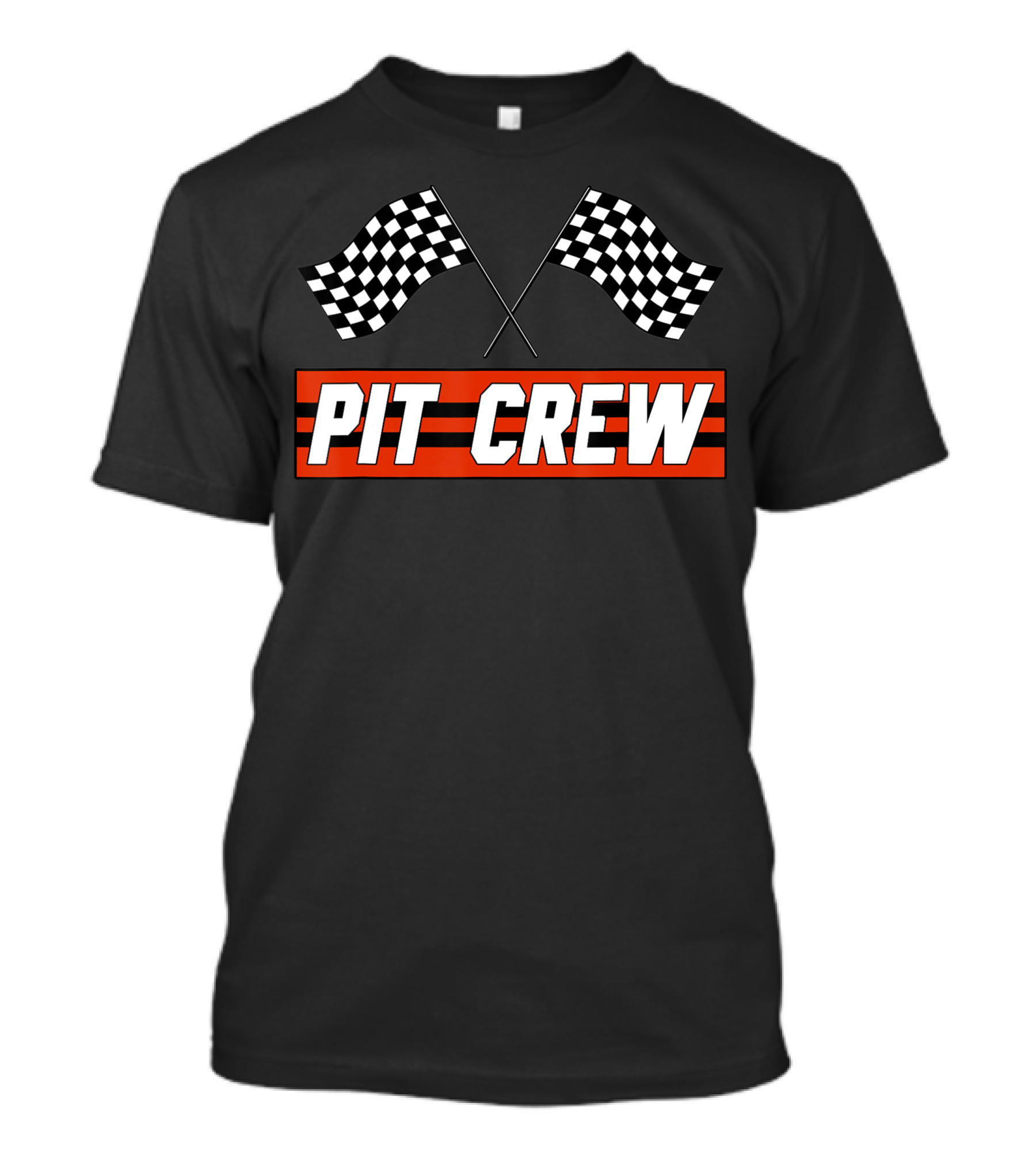 Pit Crew Checkered Flag Racing Team Party Merchandise T-Shirt