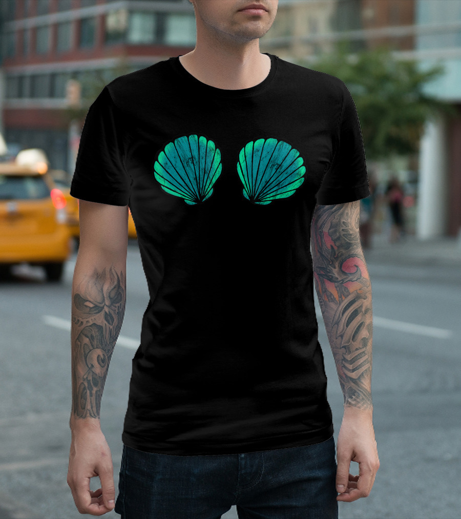 Seashell Mermaid Bikini Bra Clam Shell Brassiere T-Shirt