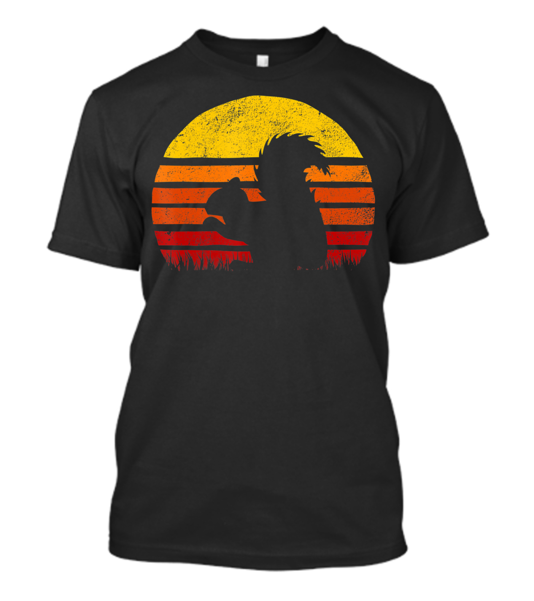 Squirrel Girl Sunset Silhouette Black Vintage Safari T-Shirt