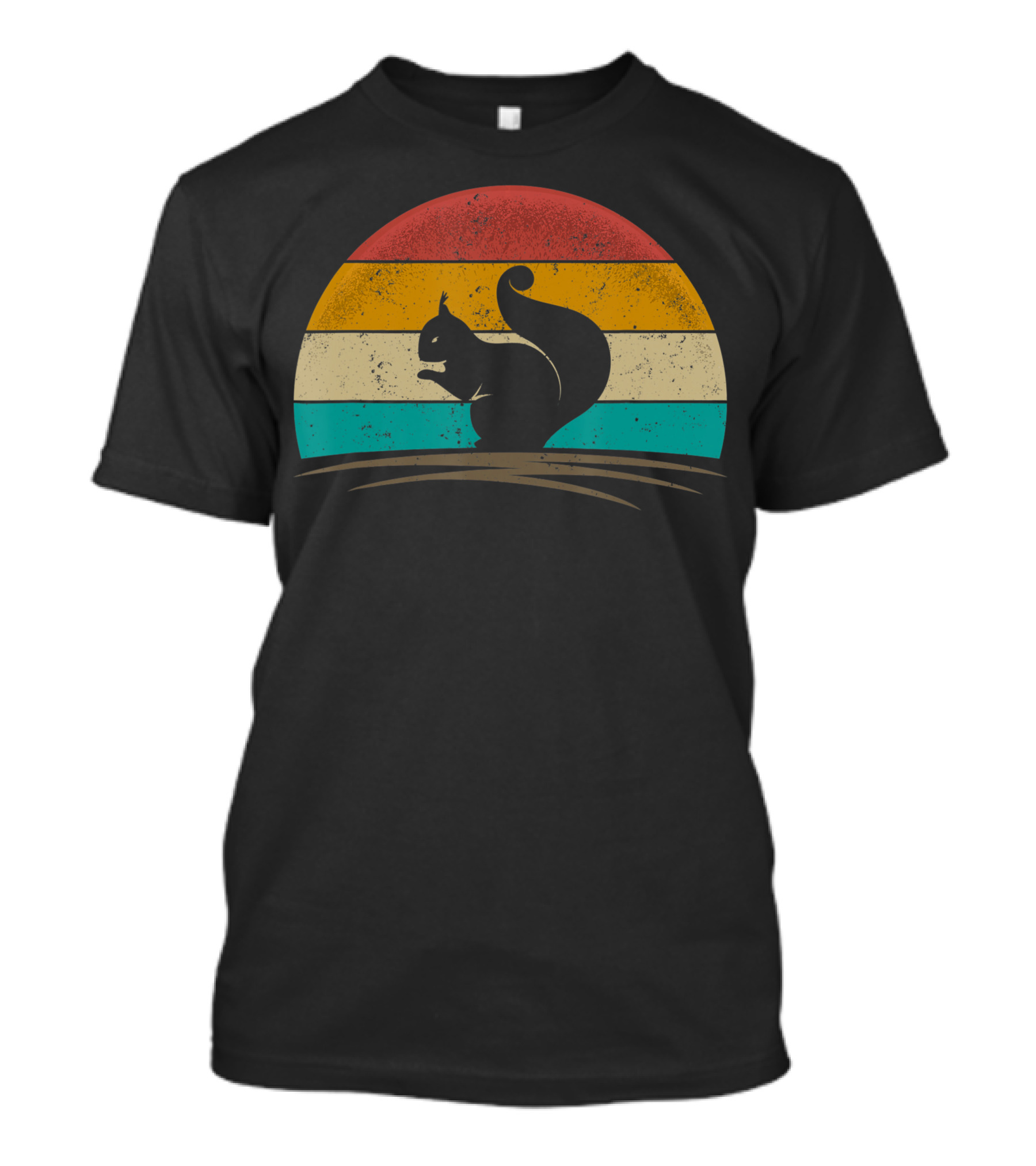 Squirrel Vintage 70S Retro Sunset T-Shirt