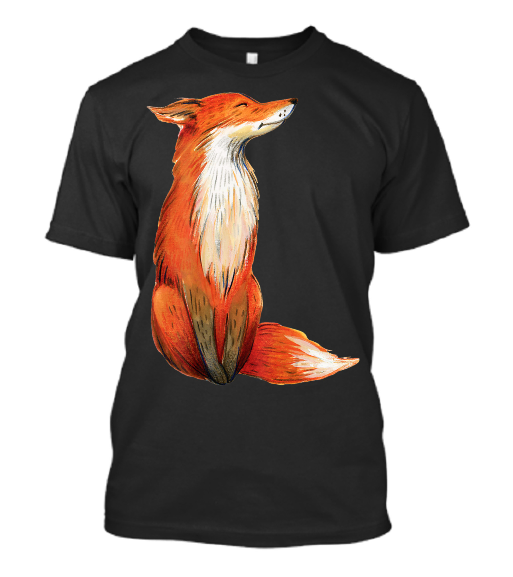 Watercolor Fox Wild Fox Cute Sitting Fox T-Shirt