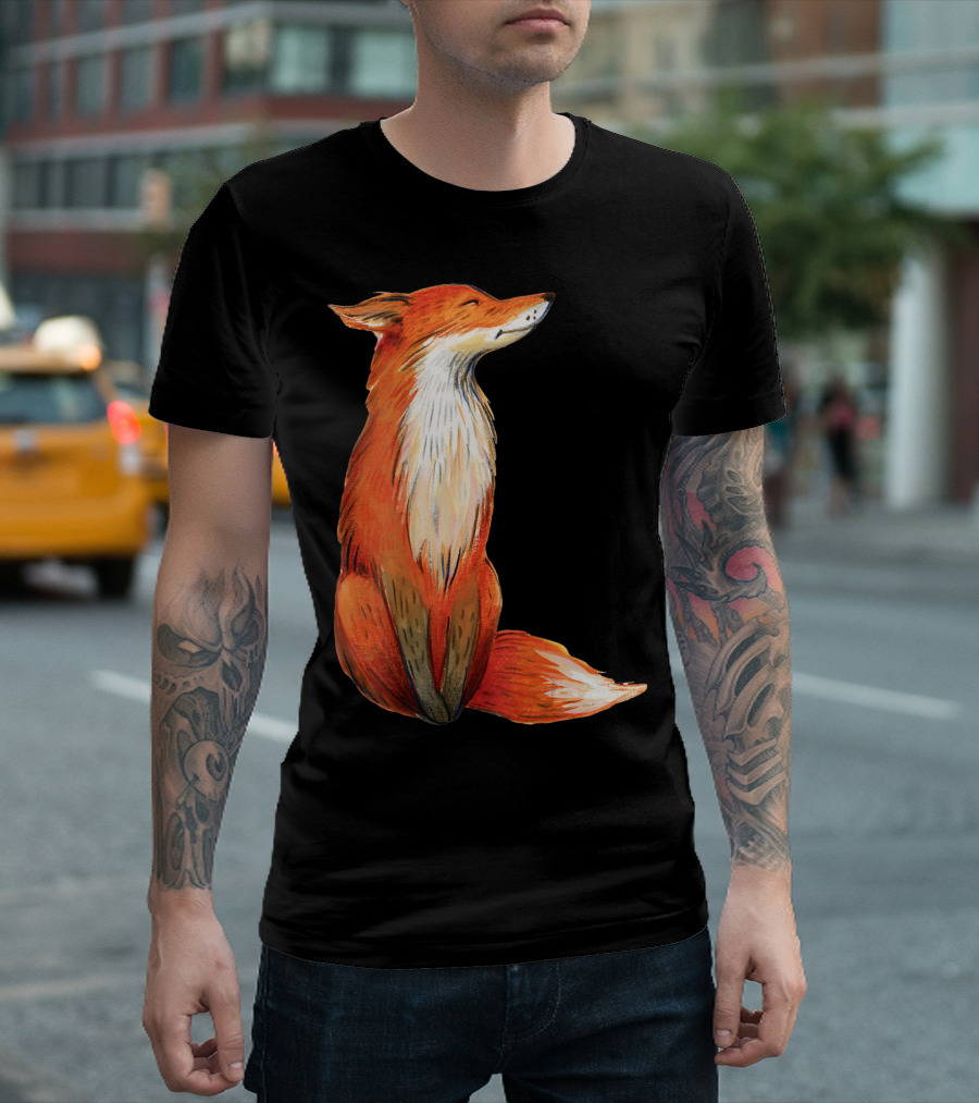 Watercolor Fox Wild Fox Cute Sitting Fox T-Shirt