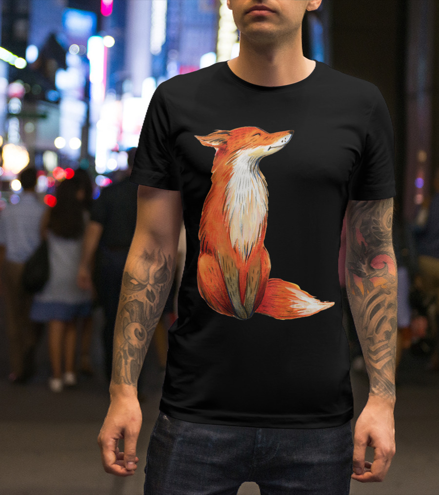 Watercolor Fox Wild Fox Cute Sitting Fox T-Shirt