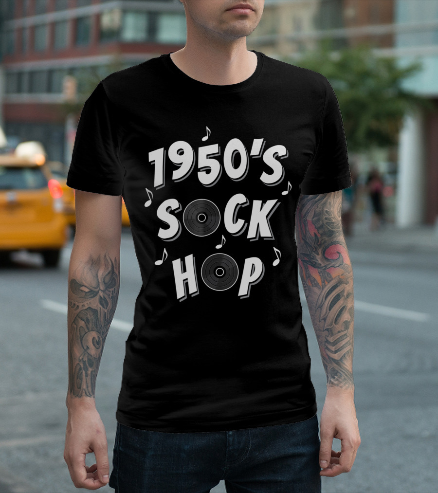 1950S Sock Hop School Dance Notes Record T-Shirt