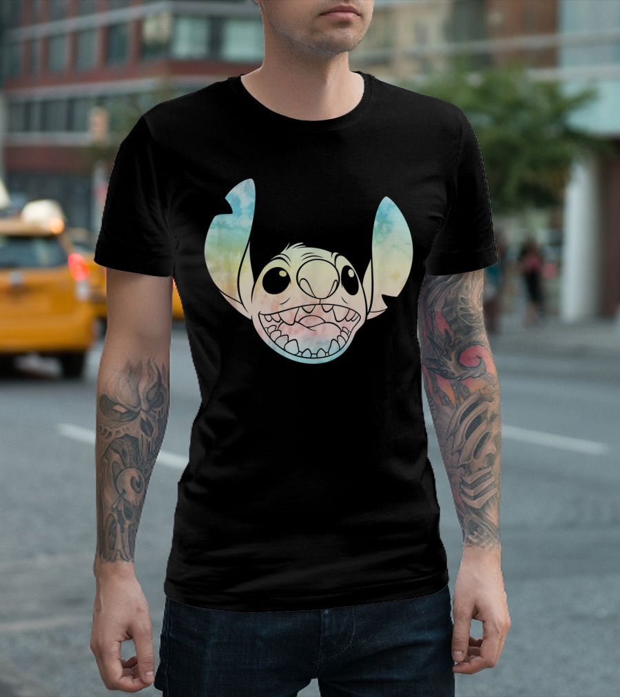 Lilo And Stitch Colorful Tie Dye Face Art Disney T-Shirt