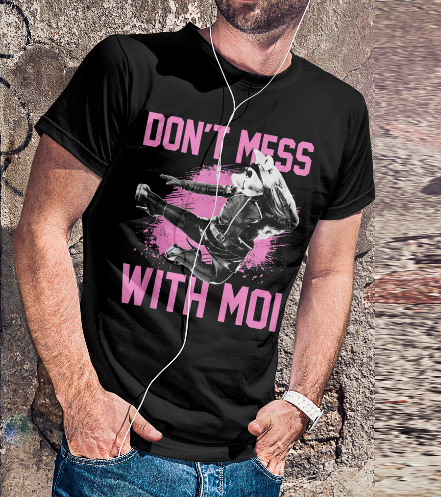 Disney The Muppets Miss Piggy Don't Mess With Moi Splattered Pink Background Black T-Shirt