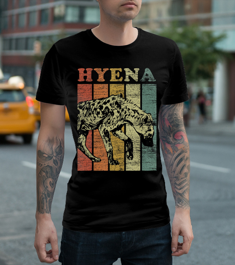 Retro Hyena Vintage Striped T-Shirt