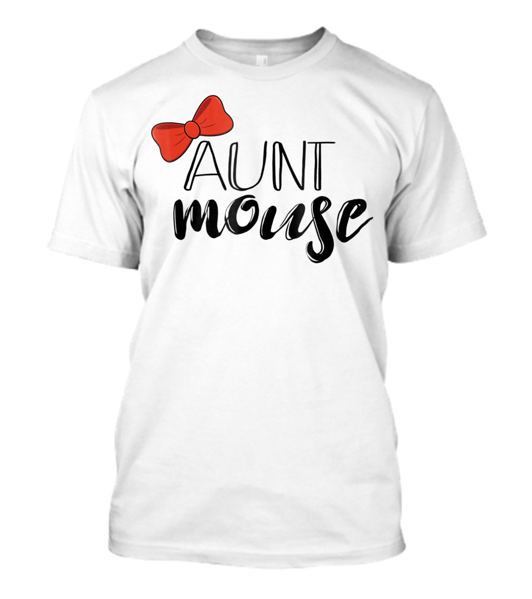 Aunt Mouse Vacation Family Red Bow T-Shirt