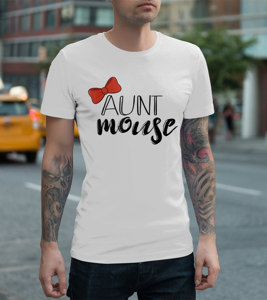 Aunt Mouse Vacation Family Red Bow T-Shirt