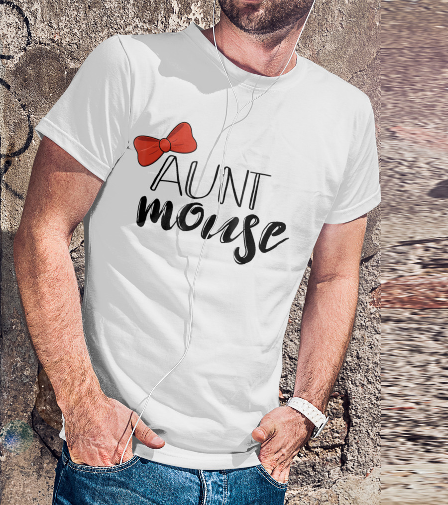 Aunt Mouse Vacation Family Red Bow T-Shirt