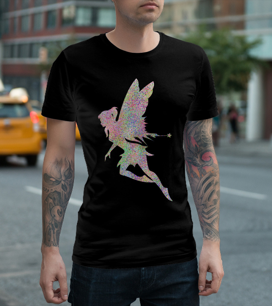 Cute Fairy Girl Glitter Rainbow T-Shirt