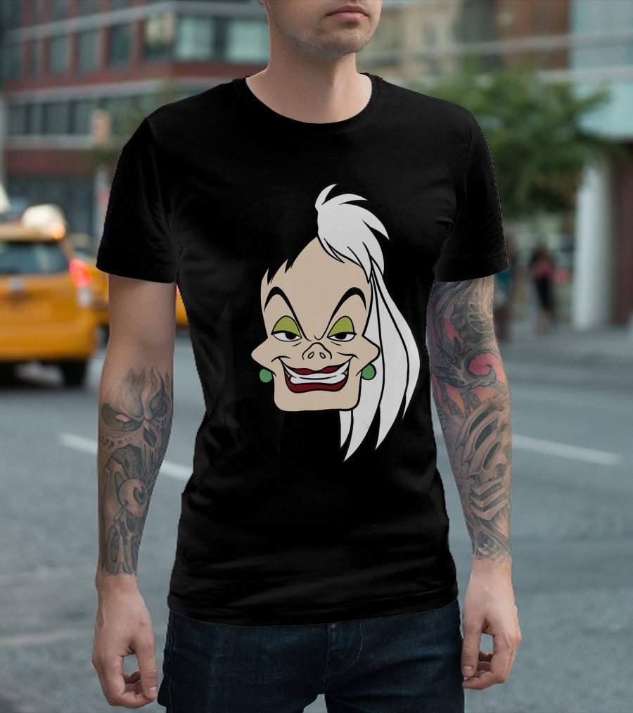 Disney 101 Dalmatians Cruella De Vil Character Face T-Shirt