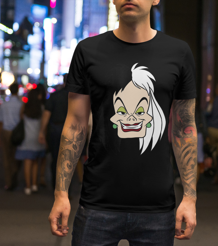 Disney 101 Dalmatians Cruella De Vil Character Face T-Shirt