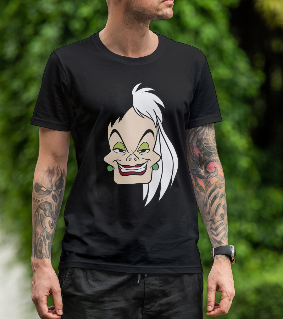 Disney 101 Dalmatians Cruella De Vil Character Face T-Shirt