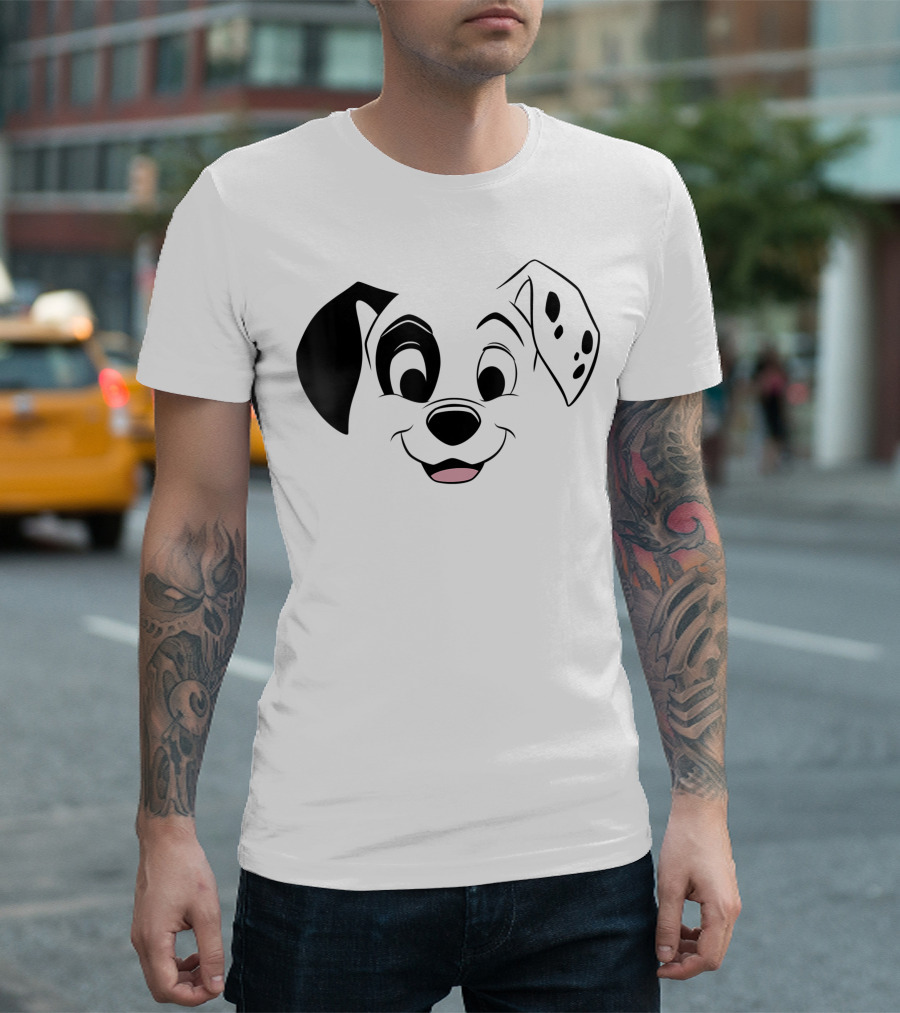Disney 101 Dalmatians Patch Face Black T-Shirt