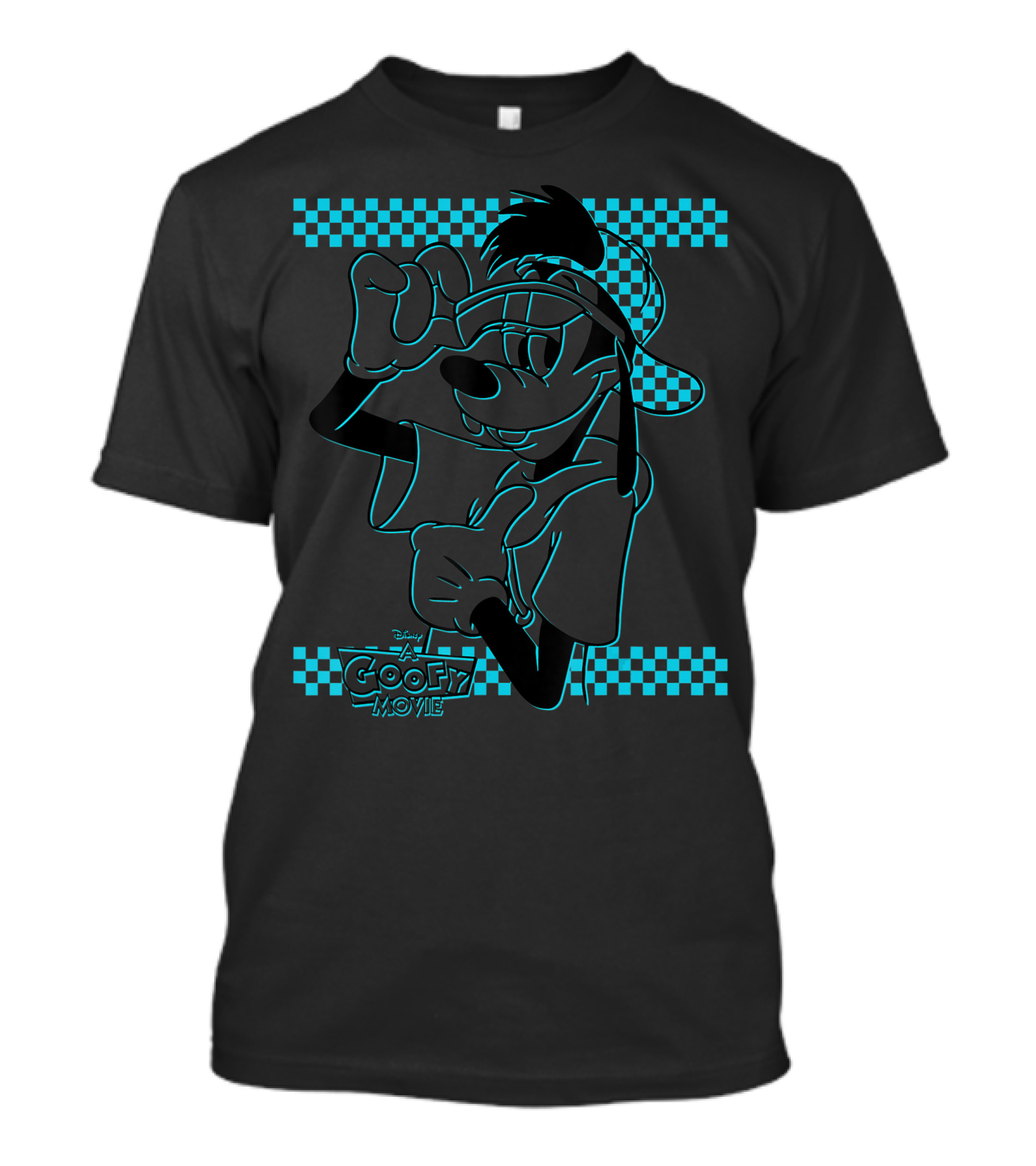 Disney A Goofy Movie Max Goof 90s Checkered Neon T-Shirt