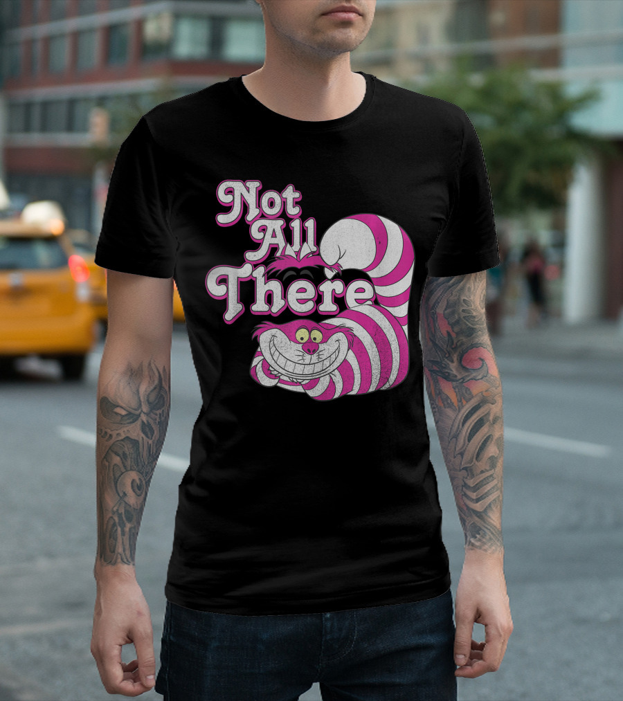 Disney Alice In Wonderland Cheshire Cat Not All There Striped Smiling T-Shirt