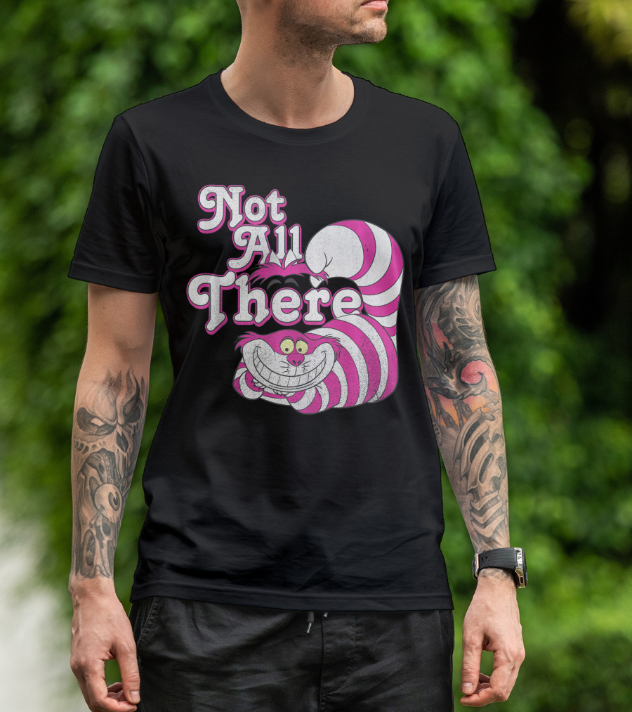 Disney Alice In Wonderland Cheshire Cat Not All There Striped Smiling T-Shirt