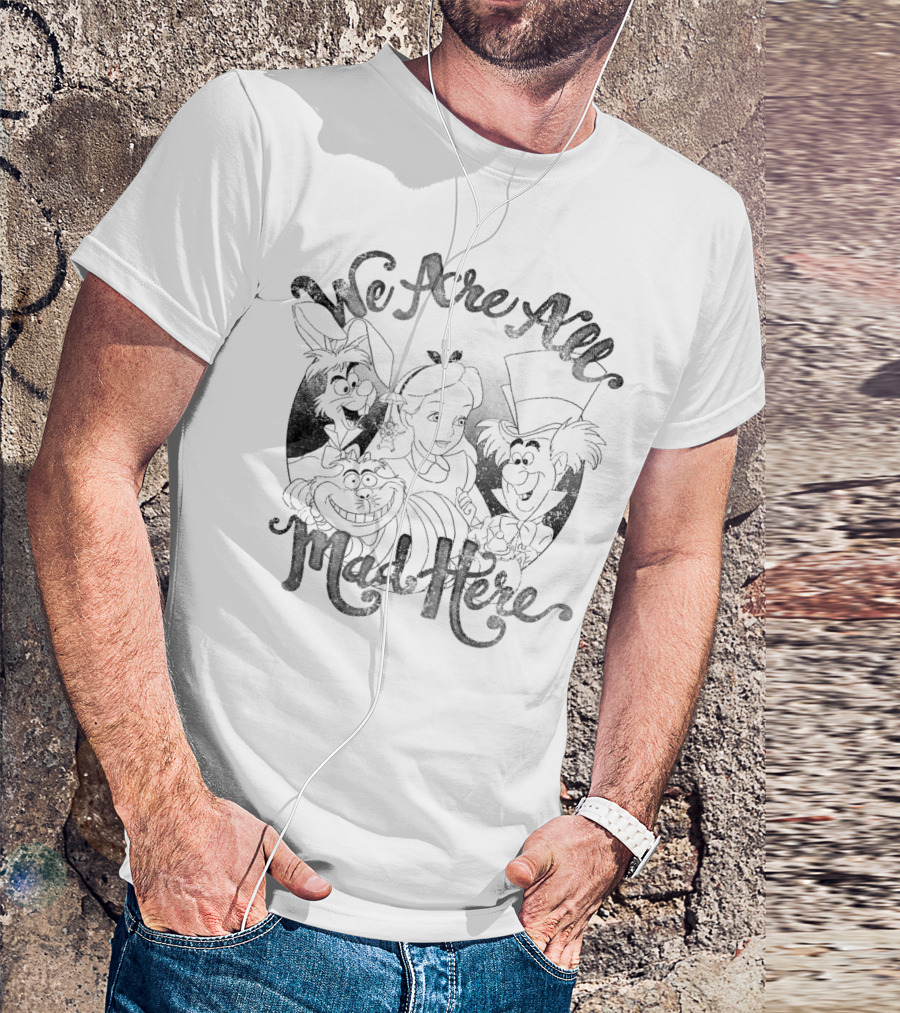 Disney Alice In Wonderland We Are All Mad Here Group Shot T-Shirt