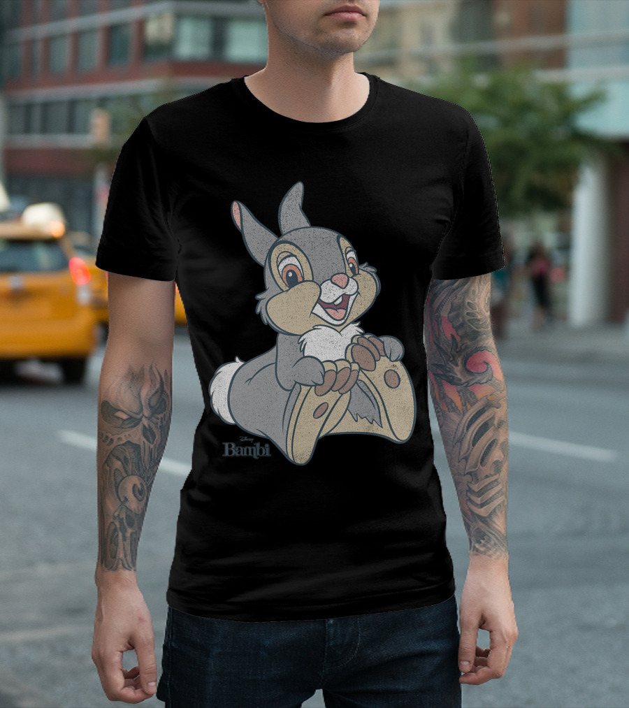 Disney Bambi Thumper Big Gray Rabbit Character Image T-Shirt