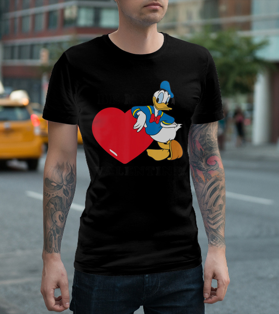 Disney Donald Duck Be My Valentine Heart T-Shirt