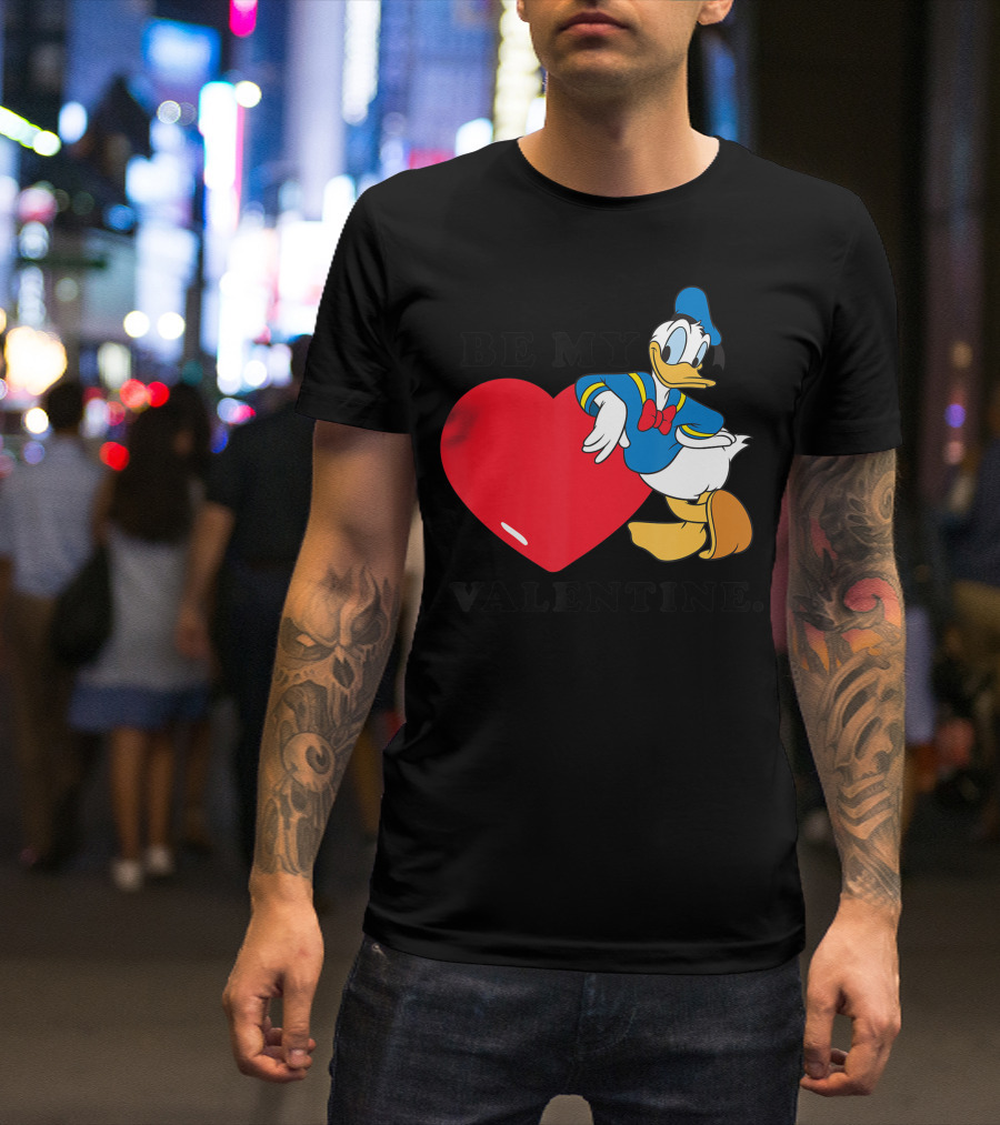 Disney Donald Duck Be My Valentine Heart T-Shirt