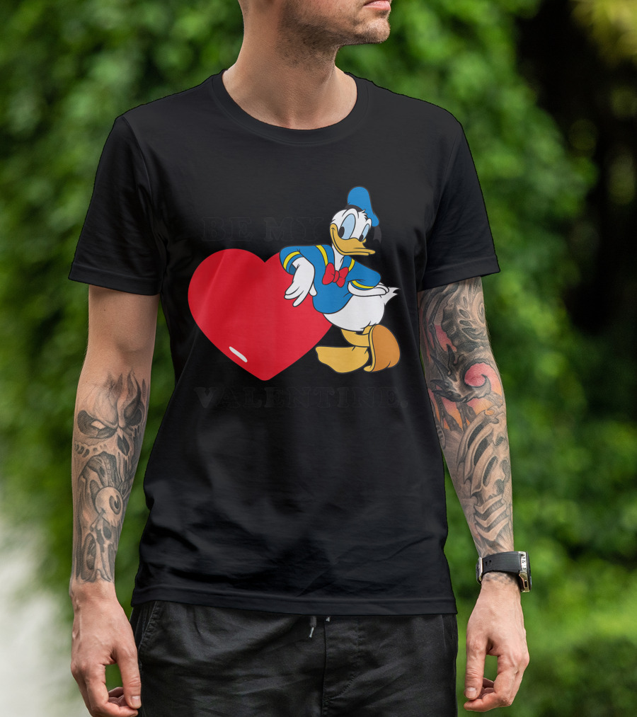 Disney Donald Duck Be My Valentine Heart T-Shirt