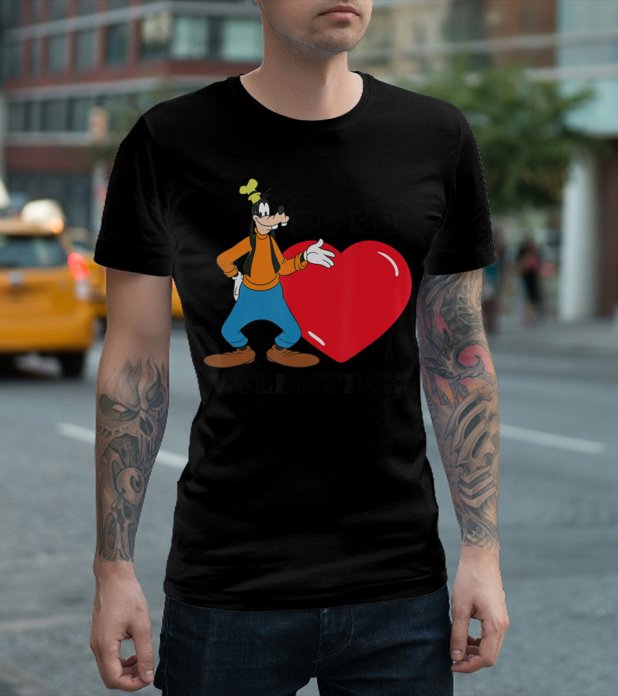 Disney Goofy Be My Valentine Large Heart T-Shirt