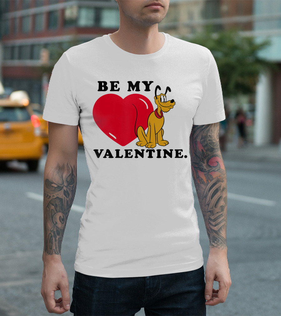 Disney Be My Valentine Pluto Heart T-Shirt