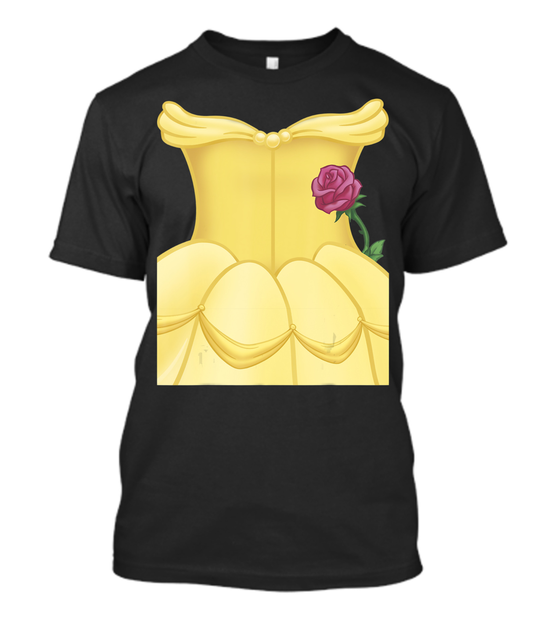 Disney Beauty And The Beast Belle Yellow Dress Rose T-Shirt