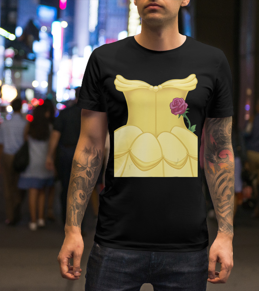 Disney Beauty And The Beast Belle Yellow Dress Rose T-Shirt
