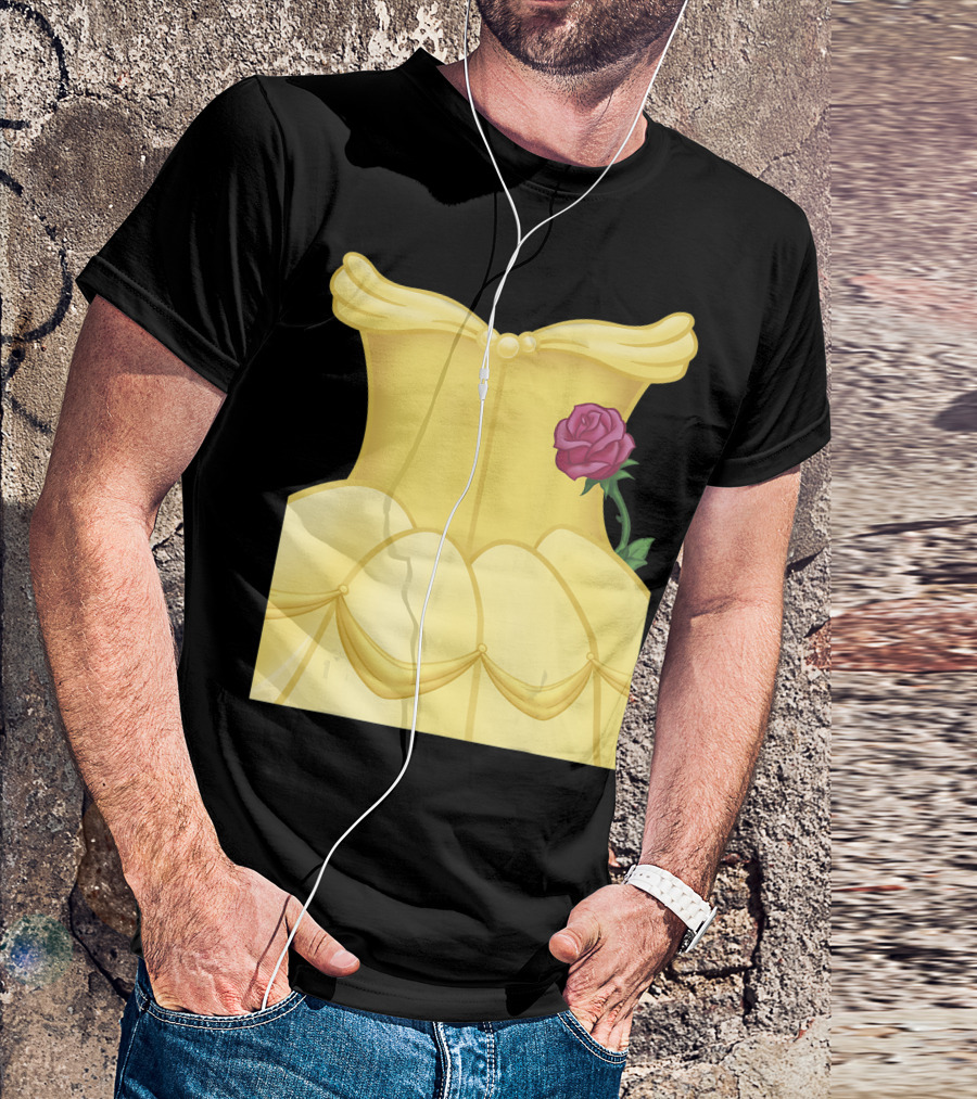 Disney Beauty And The Beast Belle Yellow Dress Rose T-Shirt