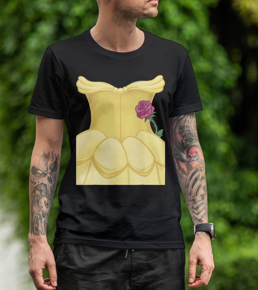 Disney Beauty And The Beast Belle Yellow Dress Rose T-Shirt