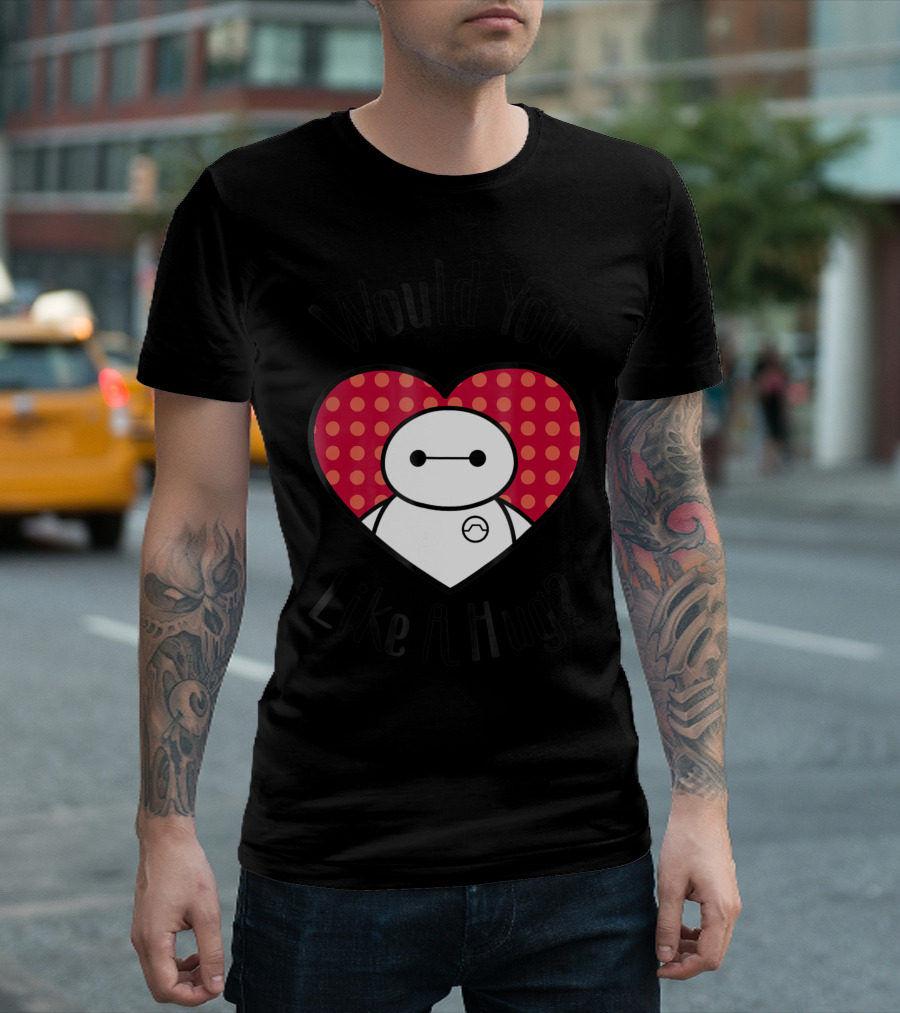 Disney Big Hero 6 Baymax Would You Like A Hug Heart T-Shirt