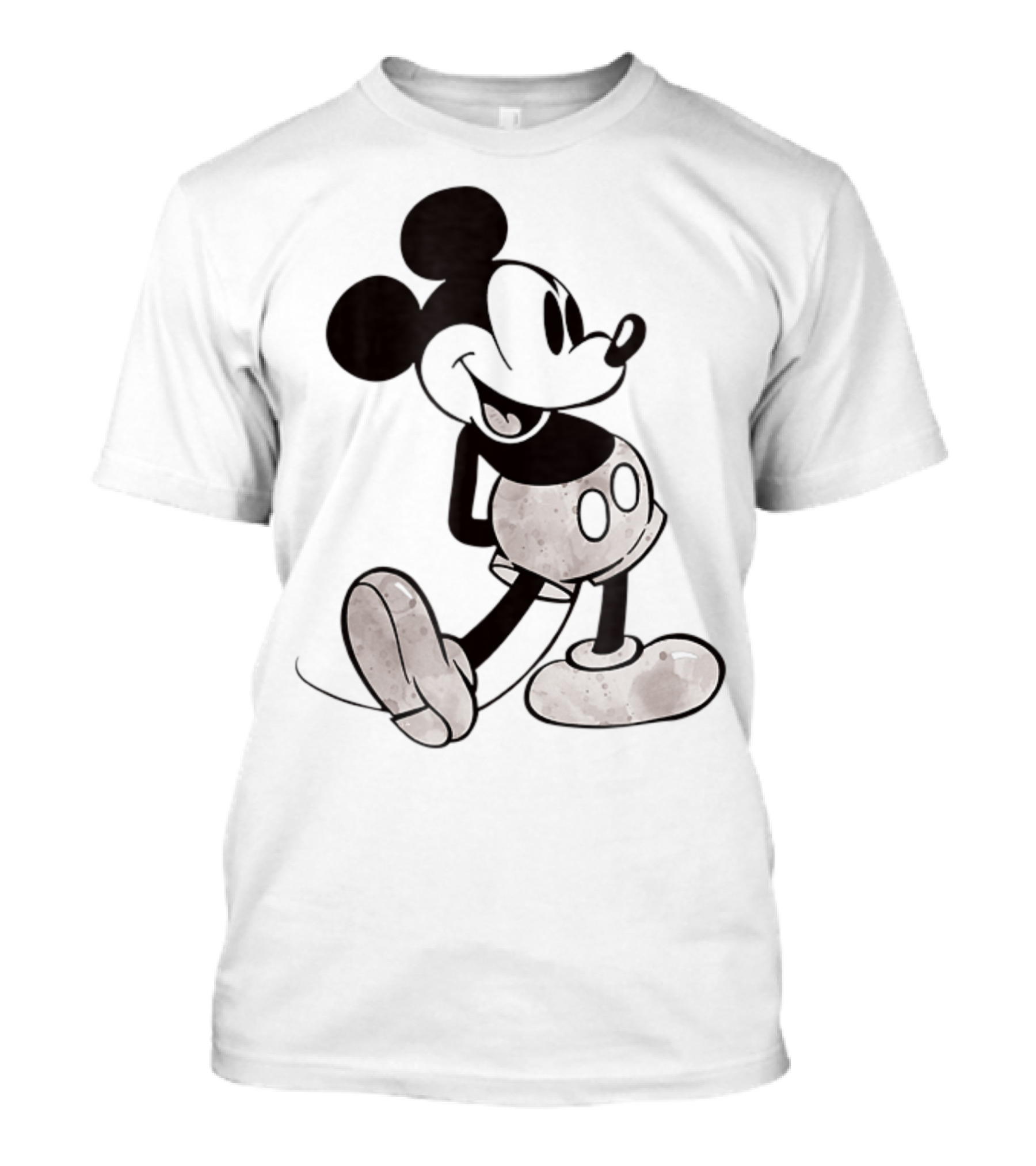 Disney Vintage Style Black And White Mickey Mouse Classic T-Shirt