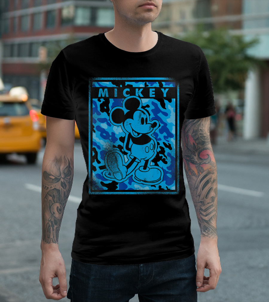 Mickey Mouse Blue Camo Disney Nation T-Shirt